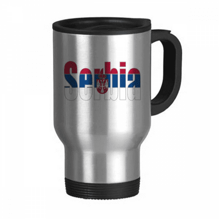 

Serbia Country Flag Name Travel Mug Flip Lid Stainless Steel Cup Car Tumbler Thermos