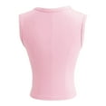 thumbnail image 3 of Lindreshi Crop Tops for Women Women's Sleeveless Summer Casual Tops Regular Round Neck Solid Sleeveless Vest Tops, 3 of 8