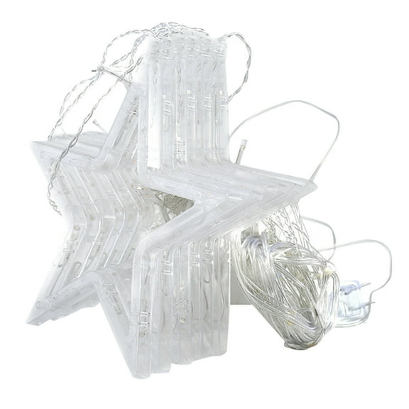 LED Stars Christmas Hanging Curtain Lights - 138 Mini LEDs   12 Star Lights, Plug&Play, Memory Function, Indoor/Outdoor Decor