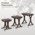 thumbnail image 3 of Costway 3PCS Nesting Coffee Table, Side Table with Solid Rubber Wood Legs for Living Room, 3 of 10