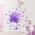 thumbnail image 2 of Purple Wall Decals Tree Butterfly Decorative Stickers Vinyl Peel and Stick Wall Art Murals for Living Room Bedroom, 2 of 7