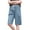Blue, variant on Ltctricy Women's Plus Size Shorts Elastic High Waisted Drawstring Wide Leg Bermuda Shorts Knee Length Shorts with Pockets