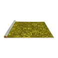 thumbnail image 2 of Ahgly Company Machine Washable Indoor Round Abstract Yellow Contemporary Area Rugs, 7' Round, 2 of 4