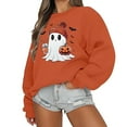 thumbnail image 6 of MYFLOCY Halloween Sweatshirts for Women Orange Ghost Pumpkin Bat Pullover Shirts Crewneck Sweaters Clothes ( L ), 6 of 7
