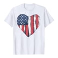 thumbnail image 4 of American Flag Round Neck Shirts for Women USA Patriotic T-Shirt 4th of July Tee Tops White,2XL, 4 of 6