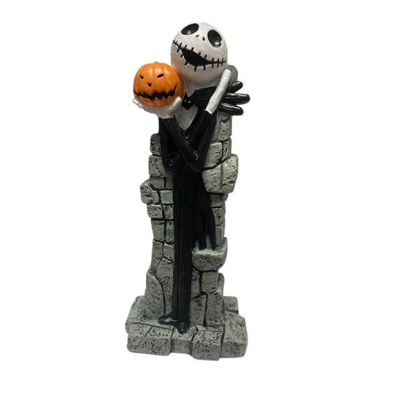 The Nightmare Before Christmas Jack Skellington Figurine, Halloween Statue Toy with Pumpkin, Great for Movie Collection and Holiday Decor