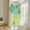 thumbnail image 5 of QATAINLAV Flecce Pants for Women Loose Wide Leg Comfy Pajamas Pant Cute Printed Winter Warm Trousers with Pockets Sleepwear, Army Green, M, 5 of 6