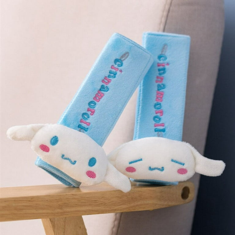 High Quality Cartoon Sanrio Plush Car Seat Cushion Cinnamoroll Kawaii Neck  Pillow Anime Seat Belt Cover Four Seasons Universal 