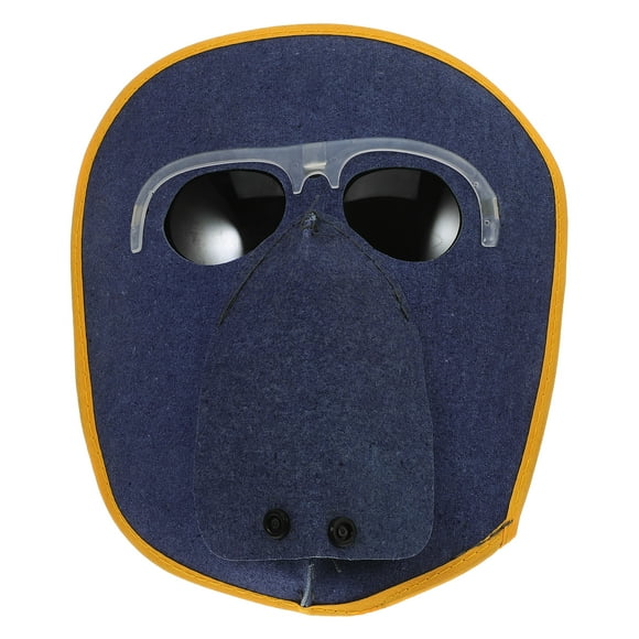 WORGEOUS Máscara de casco de soldadura con gafas y correa ajustable Capucha de soldadura de cuero de vaca Equipo de protección de molienda Máscara facial de cabeza de trabajo para hombres y mujeres