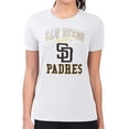 thumbnail image 4 of Women's G-III 4Her by Carl Banks White San Diego Padres Super-Slim Fit Lightweight Team Logo Graphic T-Shirt, 4 of 5