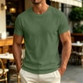 thumbnail image 2 of Gym Tops Dqueduo Men's Summer Casual Solid Color T-shirt Green L, 2 of 8