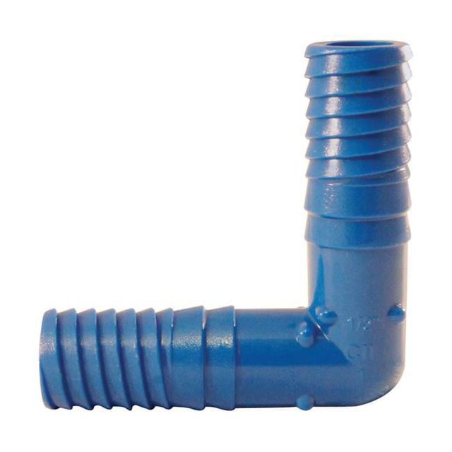 Irrigation Elbow Blue Twister, polipropileno de 1/2 pulgada, 90 grados