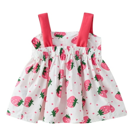 

Dresses Toddler Baby Kids Girls Sleeveless Fruit Heart Summer Princess Dress Clothes Birthday Girl Dress
