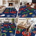 thumbnail image 5 of Rectangle Area Rugs 8 x 10 Ft, Blue Christmas Non-Slip Residential Carpet, Winter Xmas Sbowflakes Snowmans Cartoon Indoor Crawling Mats Runner Rugs for Living Room/Dining Room/Bedroom, 5 of 8