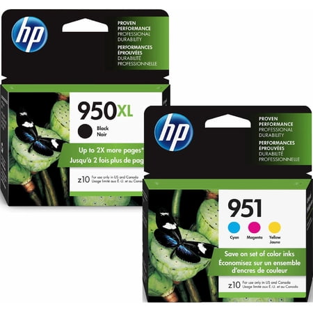 HP 950XL/951 Ink Cartridges, Assorted Colors, 4-Pack