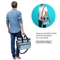 thumbnail image 4 of FORMRS Insulated Cooler Bag 24 Cans Capacity Soft Leakproof Lunch Box with Side Pockets, Blue Snowflake, 4 of 7