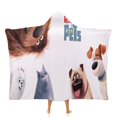 thumbnail image 1 of La Vida Secreta de tus Mascotas Manta Capa con Capucha Anti-Bolitas, Manta de Lana Ártica Suave, Manta Portátil de Felpa Ligera y Lujosa, Poncho para Siesta en Casa y Oficina, 100*130cm, 1 of 6
