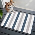 thumbnail image 4 of Blue Gray Striped Large Area Rugs for Bedroom Living Room, Soft Non Slip Carpet Bedside Rug, Farmhouse Stripe Art Rectangular Floor Cover Kitchen Accent Rug 2'x3' for Dining Room/Office, 4 of 9