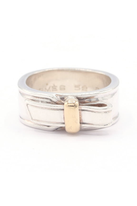 Pre-Owned Hermes Artemis Ring, Sterling Silver 925 & Yellow Gold, Size 52, Combination Women's.