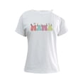 thumbnail image 3 of Camiseta de manga corta con hombros descubiertos para mujer, novedad, camisetas suaves de verano para niñas, camiseta básica para vacaciones, viajes, S, 3 of 10