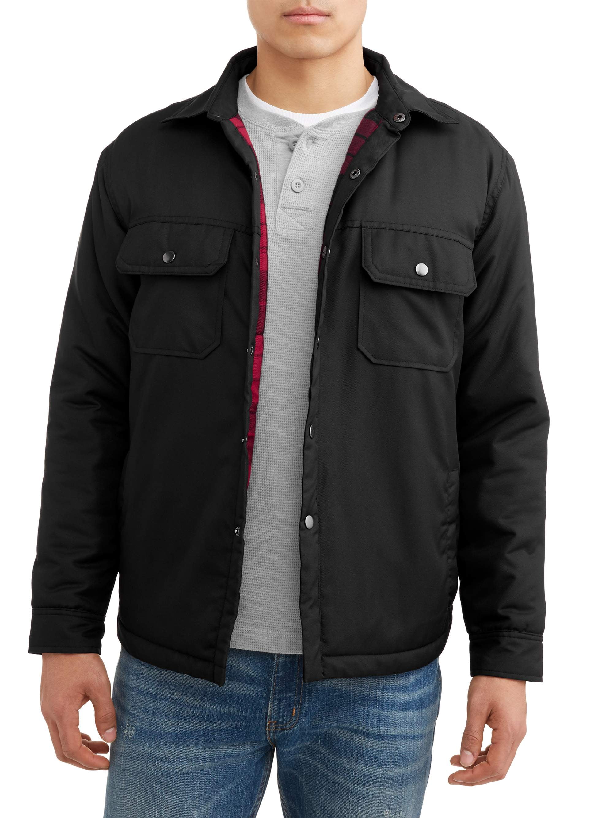 Marino Bay Marino Bay Men's Polyester Snap Shirt Jacket with Flannel