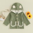 thumbnail image 4 of KYAIGUO Baby Boys Girls Corduroy Jacket Coats Long Sleeve Hoodie Single Breasted Spring Autumn Coats Outerwear for Infant Toddler 6 Months-4 Years, 4 of 9
