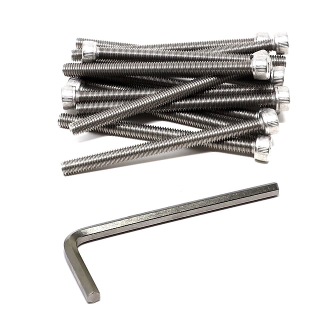 iexcell 10 piezas M6 x 80 paso de rosca 10 mm acero inoxidable 304 cabeza hueca hexagonal tornillos kit