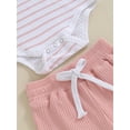 thumbnail image 6 of Baby 2 Piece Outfits Summer Striped Short Sleeve Romper and Elastic Shorts Set for Toddler Newborn Girl Boy, 6 of 13