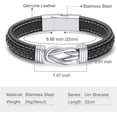 thumbnail image 2 of Infinity Knot Urn Bracelet for Ashes - Genuine Leather Cremation Jewelry Memorial Bracelet - Human / Pet Cremation Bracelet for Women Men, 2 of 8