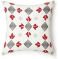 thumbnail image 3 of REDEARTH Printed Throw Pillow Cushion Covers-Woven Decorative Farmhouse Cases Set for Couch, Sofa, Bed, Chair, Dining, Patio, Outdoor, car; 100% Cotton (18"x18"; Scarlet1) Pack of 4, 3 of 9