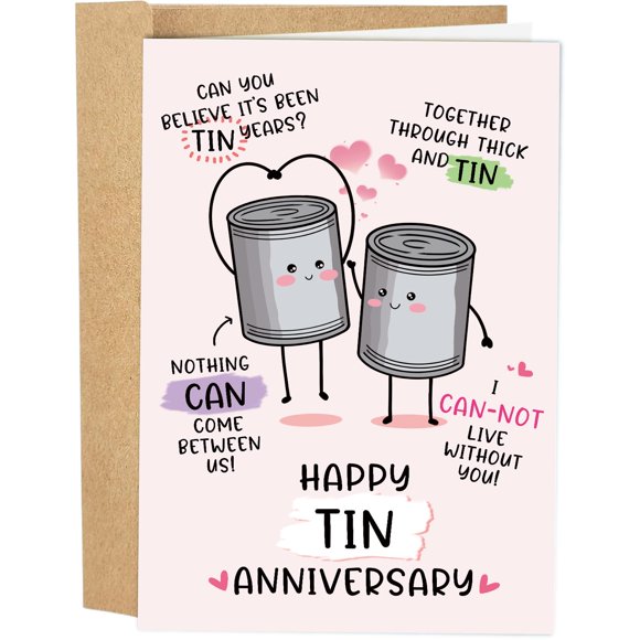 Tarjeta Divertida de 10º Aniversario de Estaño para Parejas Naixiwen