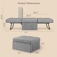 thumbnail image 6 of Chair Bed, Lofka Convertible Recliner Single Sofa Bed, Free Installation, 730 lbs, Light Gray, 6 of 8