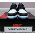 thumbnail image 3 of N I-K-E A i r-Jor-dan 1 Retro Low OG GS Black Dark Powder Blue UNC CZ0858 104 GS Sizes, 3 of 6