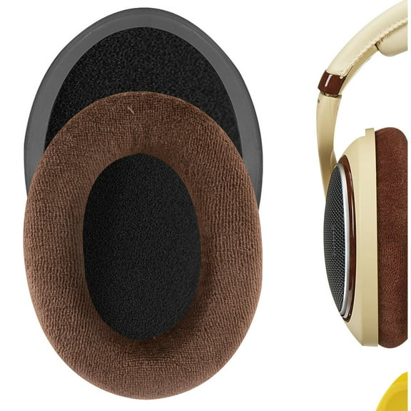 Geekria Comfort Velour Replacement Ear Pads for Sennheiser HD598, HD598SE, HD598CS, HD595, HD599, HD599 SE Headphones Ear Cushions, Repair Parts (Brown)