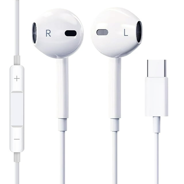 Auriculares con cable USB-C para iPhone 15 con micrófono y control de volumen