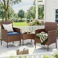 thumbnail image 2 of ELPOSUN 3 Piece Outdoor Patio Furniture Set Bistro Set with Coffee Table, Wicker Rattan Conversation Sets for Backyard, Porch, Poolside (Blue), 2 of 8