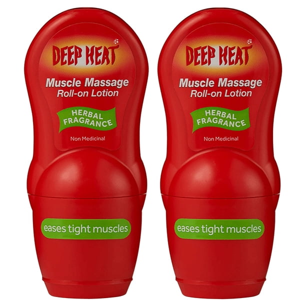 Loción en rollo para masaje muscular Deep Heat, 50 ml (paquete de 2)
