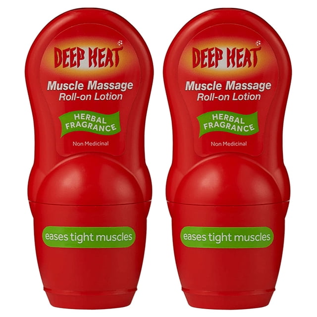 Loción en rollo para masaje muscular Deep Heat, 50 ml (paquete de 2)