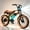 Black & Brown, variant on Spark Electric Bike for Adults, 1500W Peak Motor Over 28 MPH(Unlock to 35MPH) EBike, 20" Fat Tires with Dual Suspension & Brakes Motorcycle Black & Brown