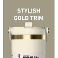 thumbnail image 5 of Hydrapeak Nomad 32 oz Tumbler with Handle and Straw Lid, Scallop Silicone Boot, Gold Trim, Leakproof, Double Insulated Stainless Steel Cup, Ivory, 5 of 7