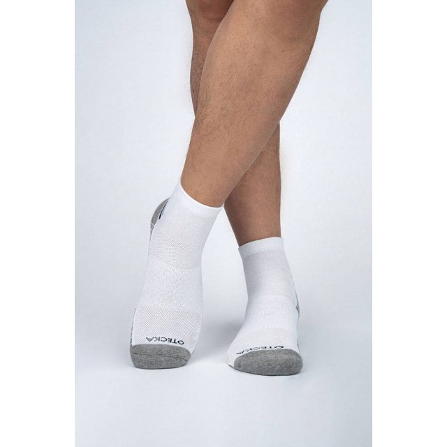 OTECKA Unisex Performance Quarter Socks with Moisture-Wicking - Cushion Comfort Quarter Socks, White, Small-Medium