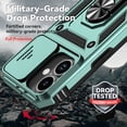 thumbnail image 6 of Allytechgroup Rugged Phone Case for Apple iPhone 17 with Anti-Spy Screen Protector, Military Grade Shockproof Camera Lens Cover Rotating Kicsktand Heat Dissipation Magnetic Cover,Green, 6 of 9