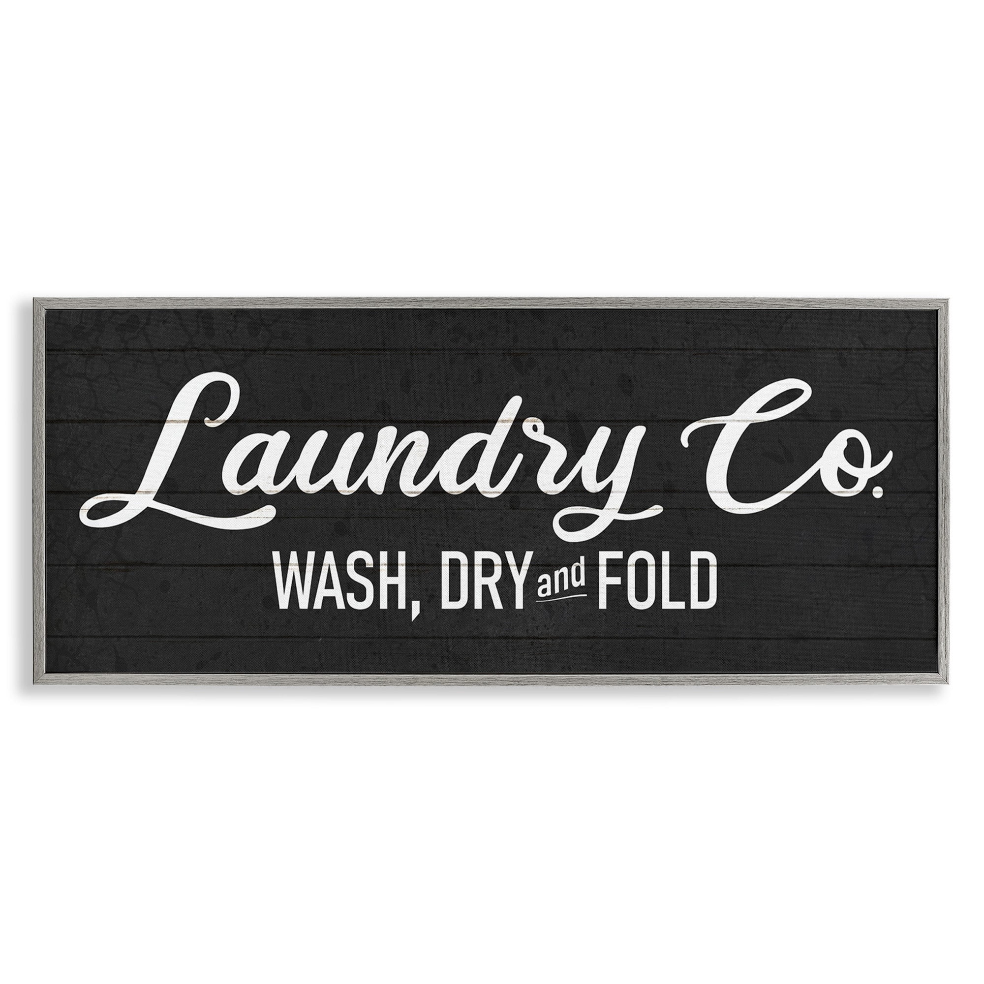 Stupell Industries Rustic Wash Dry Fold Laundry Room Text Sign Framed Wall Art, 24 x 10, Design by Kim Allen