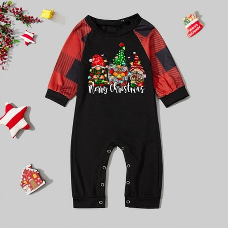 

ERTUTUYI Fashion Baby Sleepwear For Christmas Family Matching Pajamas Christmas Print Pjs Plaid Long Sleeve Tops And Pants Soft Casusal Holiday Sleepwear Black 3