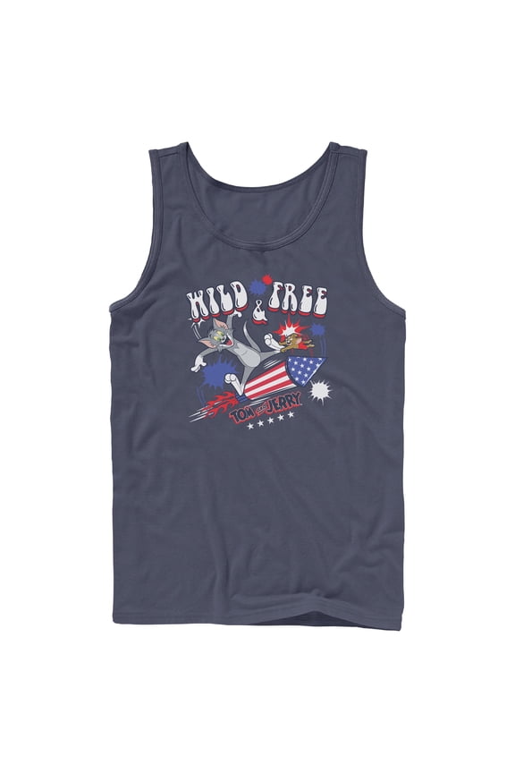 Mens Tom and Jerry Wild and Free Duo Tank Top