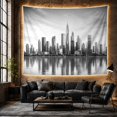 thumbnail image 6 of Monochrome City Skyline Above Calm Water, Serene Minimalist for Cityscape Fans, Urban Wall Art, Housewarming Gift, Tapestry Wall Hanging for Bedroom and Living Room, 6 of 7