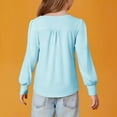 thumbnail image 5 of Qingpeng Girls Cute Long Sleeves Tunic Tops Casual Loose Ruffle T Shirts Kids Summer Soft Solid Blouses, 5 of 6