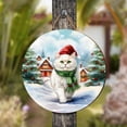 thumbnail image 4 of Hello Winter Persian Frosty Morning Walk Welcome Snowy Christmas Round Wood Sign Cat Lover Kitten Owner Gifts Hanging Wall Home Decor - 02018, 4 of 5