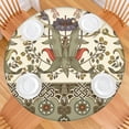 thumbnail image 2 of Elastic Edge Round Tablecloth 44 Inch, Waterproof Oxford Fabric, Paisley Pattern, Durable and Wipe Clean for Outdoor or Indoor Use, 2 of 6