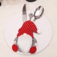 thumbnail image 2 of KYAIGUO 1PCS Christmas Knife Fork Bag Santa Cutlery Holders Non-woven Faceless Doll 6.7X4.3X0.9inch(White Dot Hat), 2 of 7
